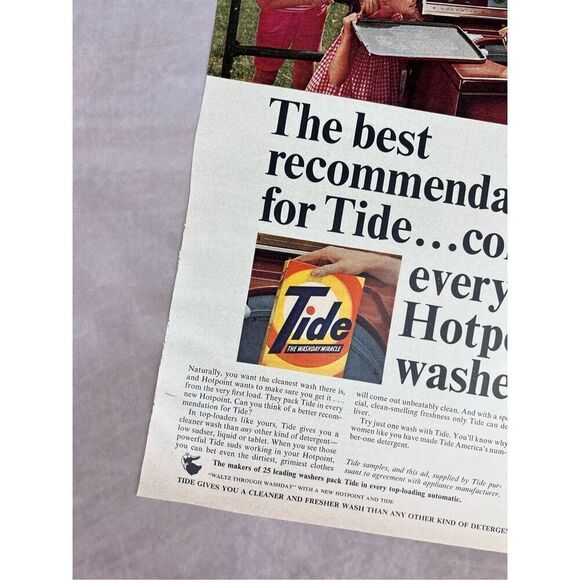 Vintage 1965 Tide Laundry Soap Detergent Print Ad Mod MCM - Picture 2 of 6
